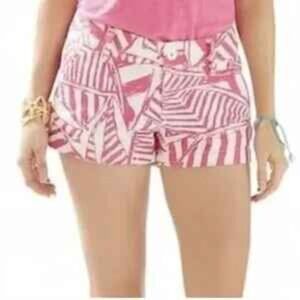 Lilly Pulitzer • Walsh Shorts Capri Pink Yacht Sea Pink White Size 2 Small
